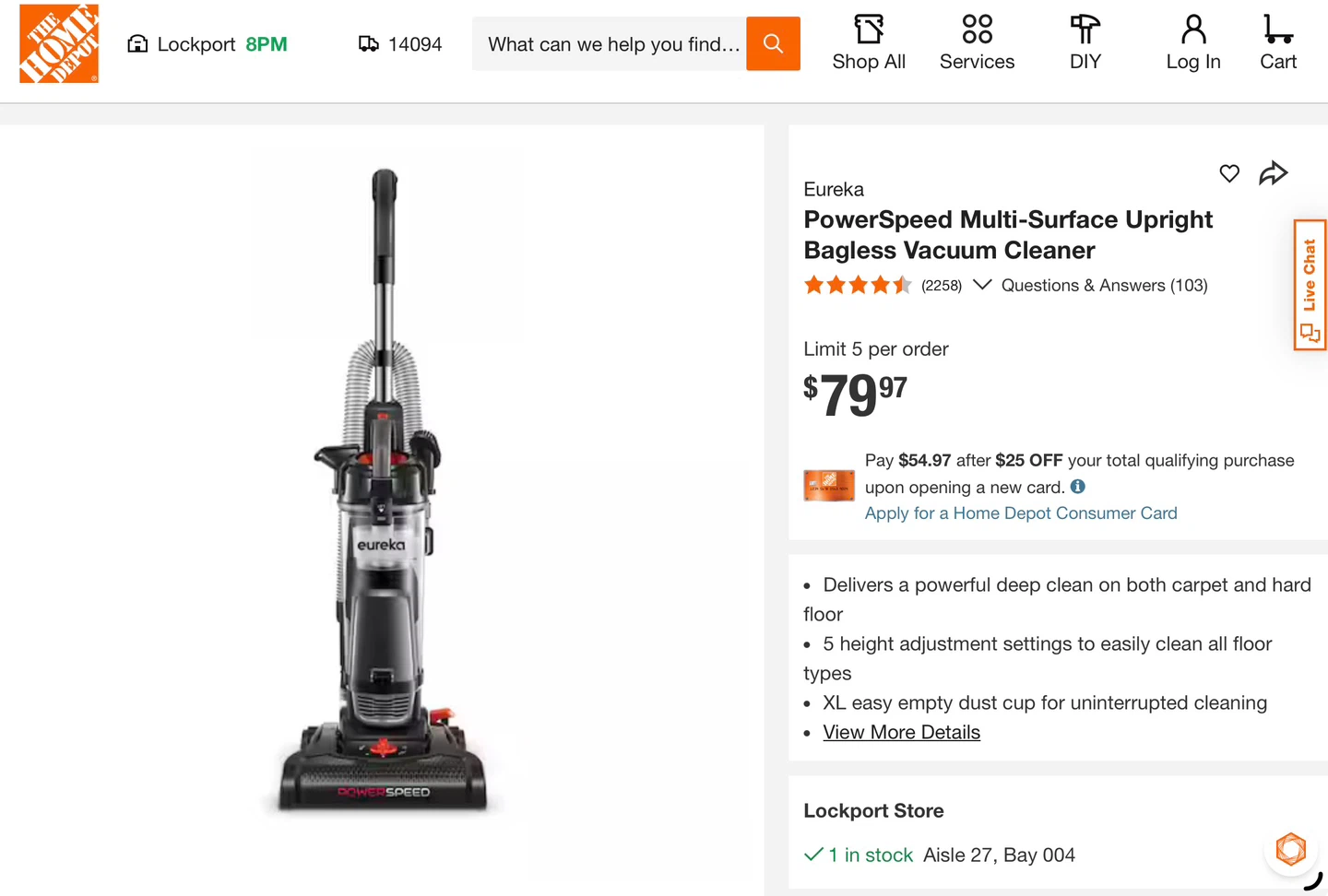 Eureka PowerSpeed Multi-Surface Upright Bagless Vacuum Cleaner - photo 2