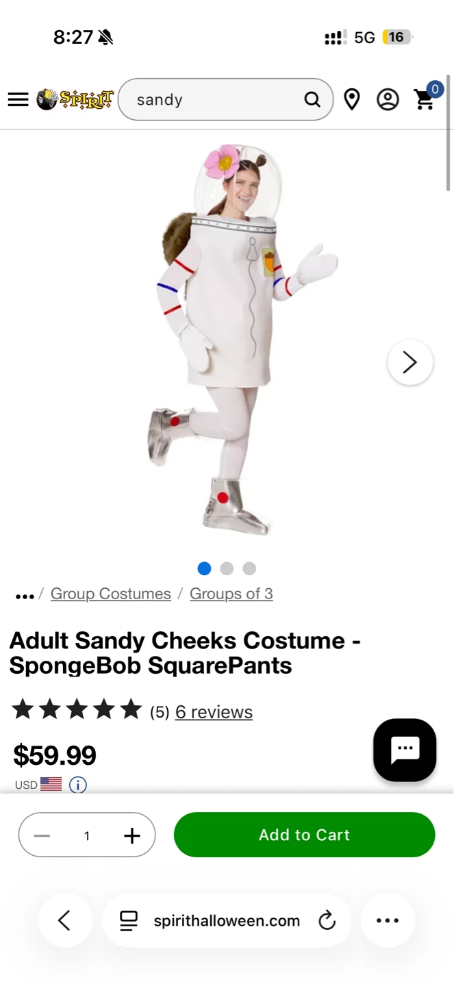 Adult Spongebob Squarepants Sandy Cheeks Costume