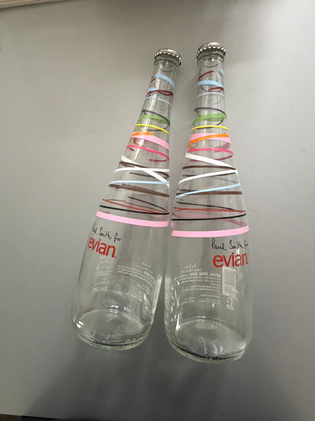 Evian x Paul Smith Limited Edition Glass Bottles (Set of 2)