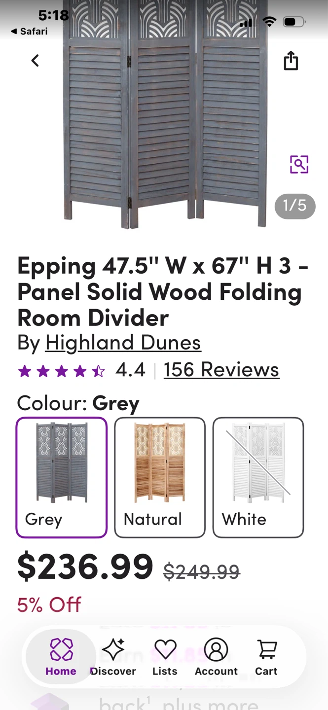 3-Panel Room Divider Screen - photo 3