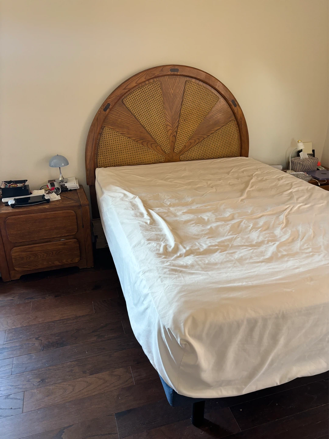 Vintage Wood Dresser with Mirror and Cane Accents - photo 2