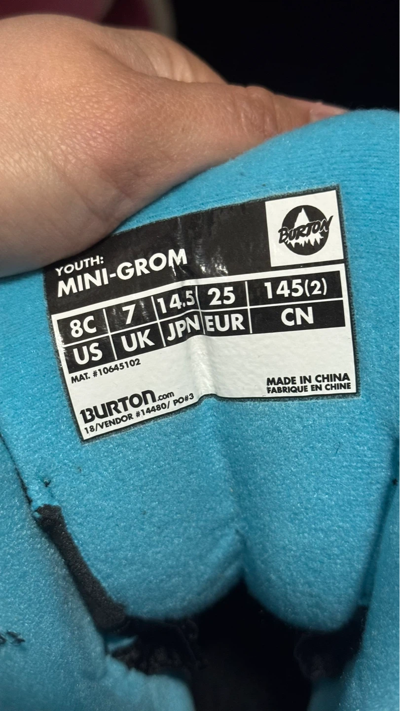 Burton Youth Mini-Grom Snowboard Boots - Size 8C