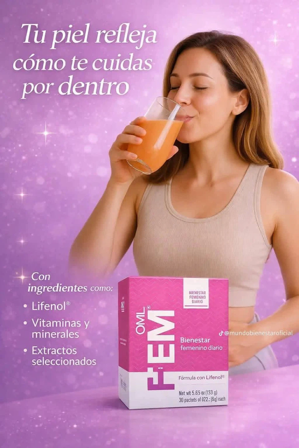 Omnilife FEM Peach Flavor Supplement 30 Packets - photo 2