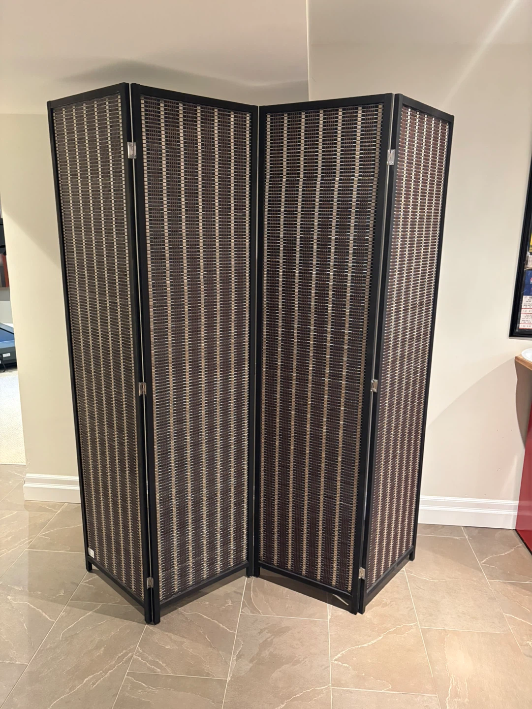 4-Panel Folding Room Divider Screen - photo 2