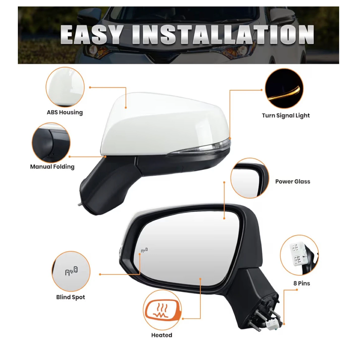 Toyota RAV4 - White Drivers Side Mirror - photo 4