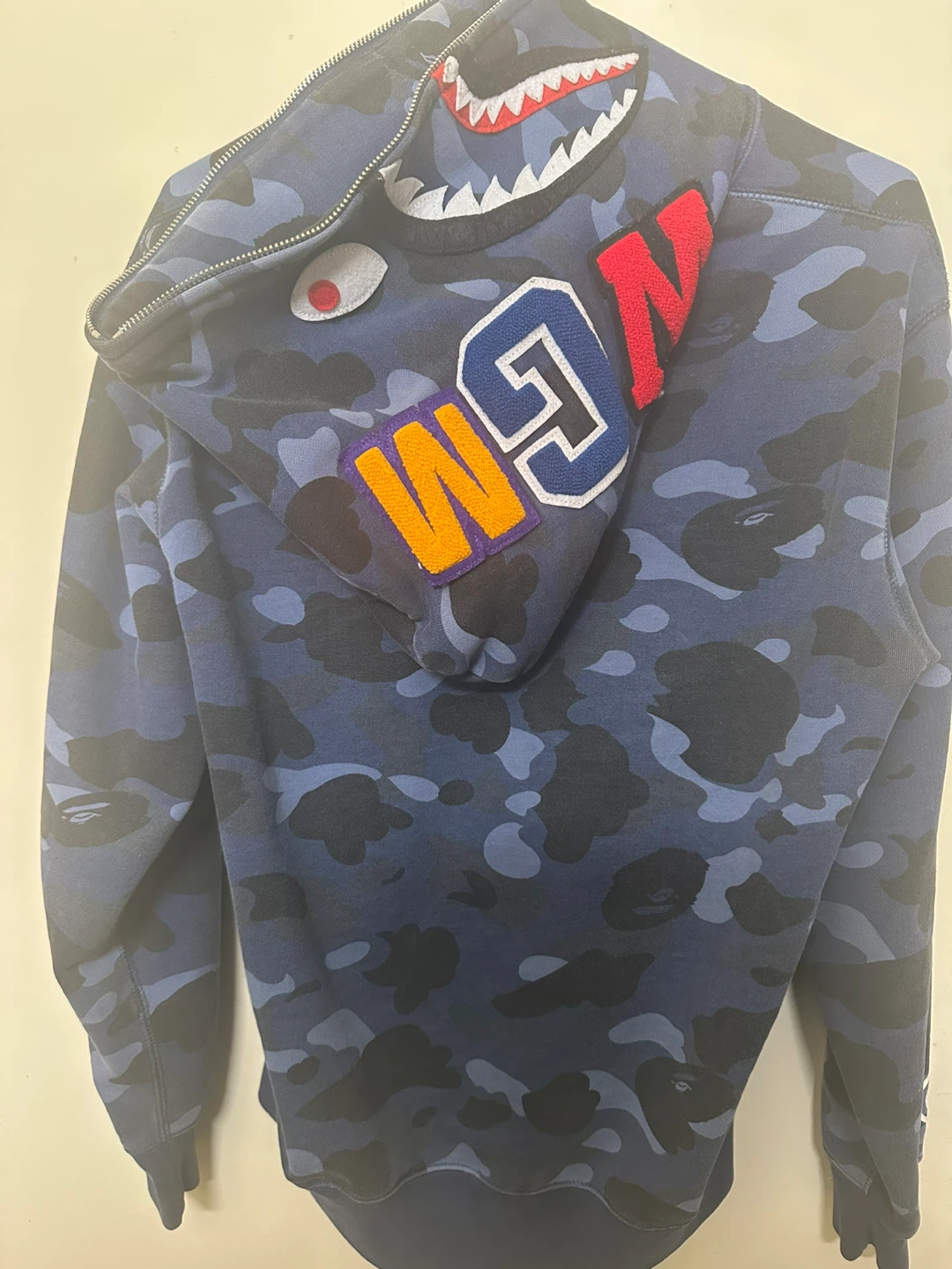 A Bathing Ape Shark Full Zip Hoodie Blue Camo - photo 2