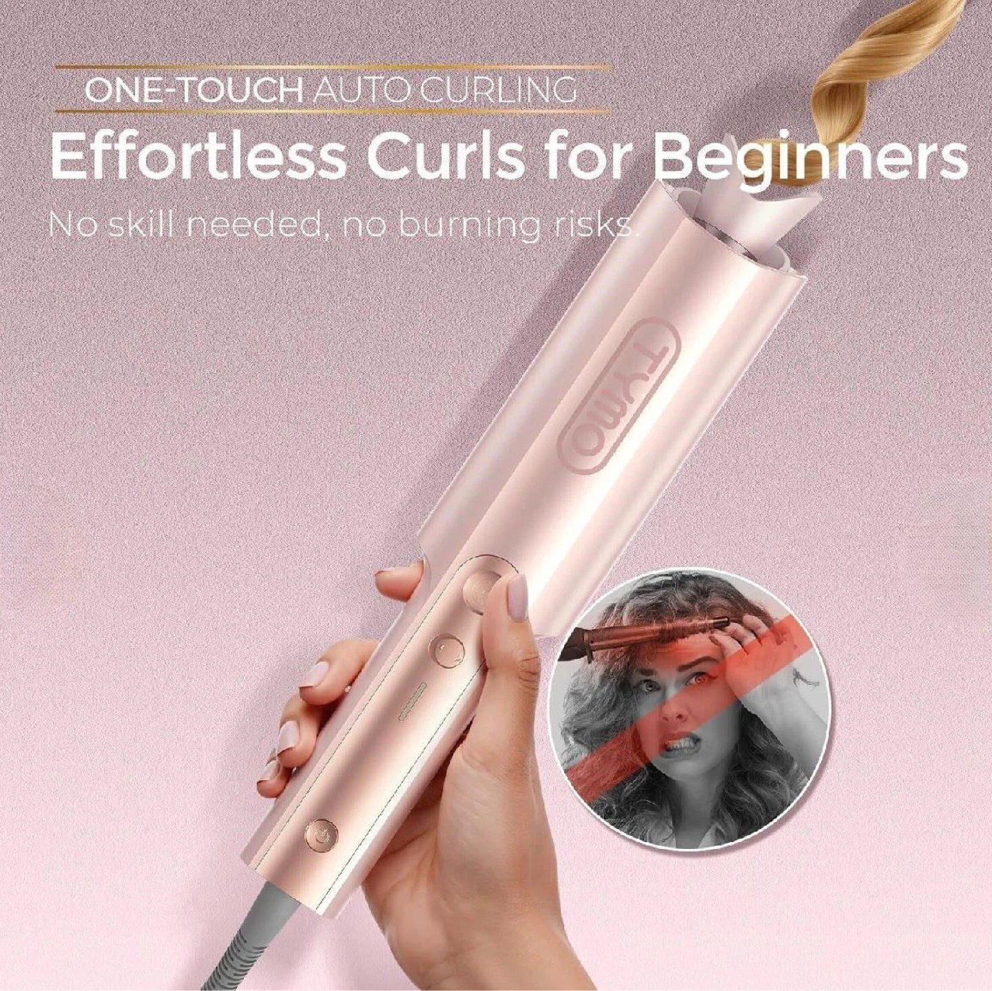 TYMO Automatic Hair Curler - Rose Gold