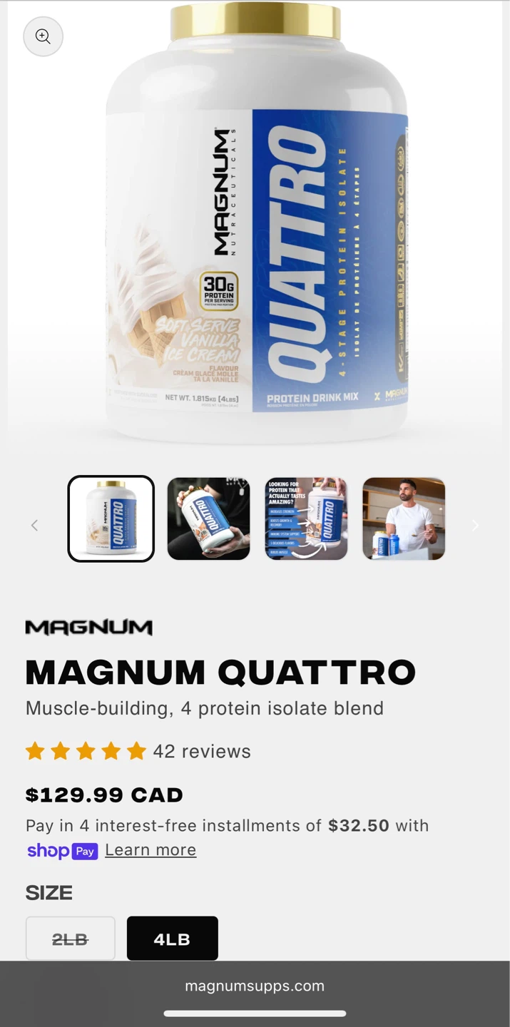 Magnum Quattro 4LBS Vanilla - photo 2