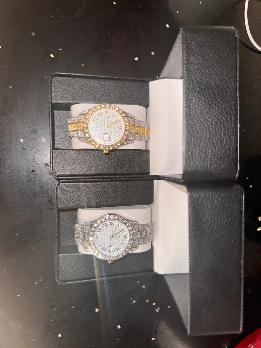 Set of 2 Iced Out Watches - Gold and Silver Tones - photo 2
