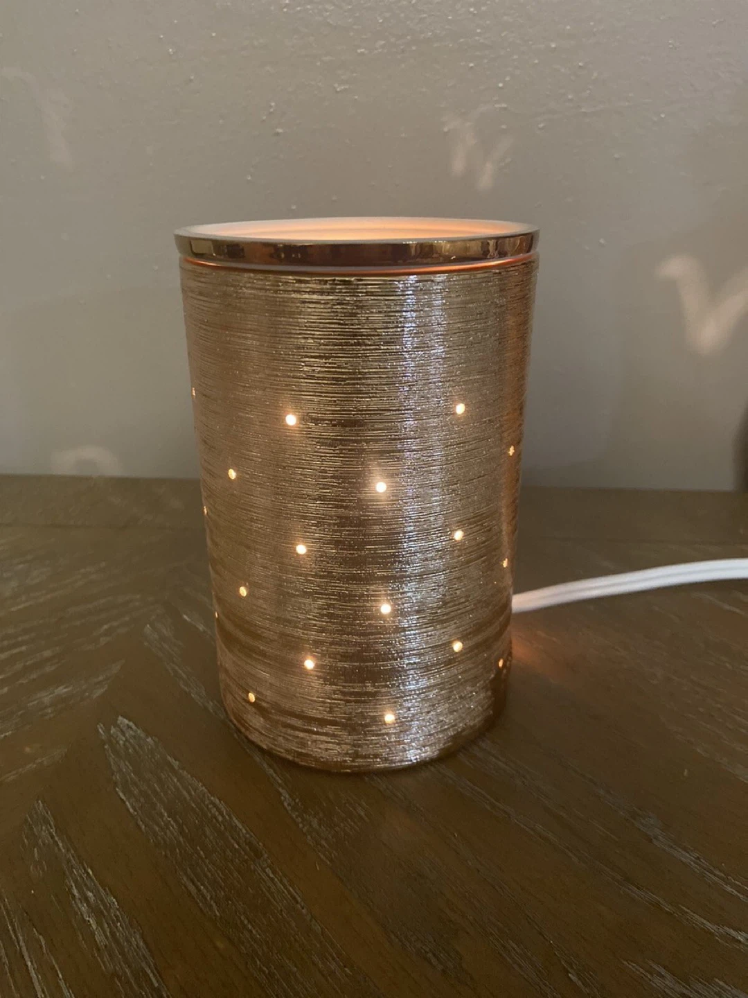 Rose Gold Decorative Lamp with Cutouts