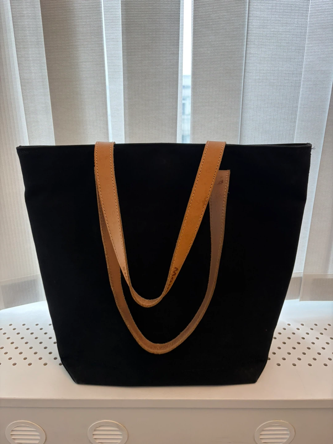 Black Tote Bag with Leather Straps - photo 4