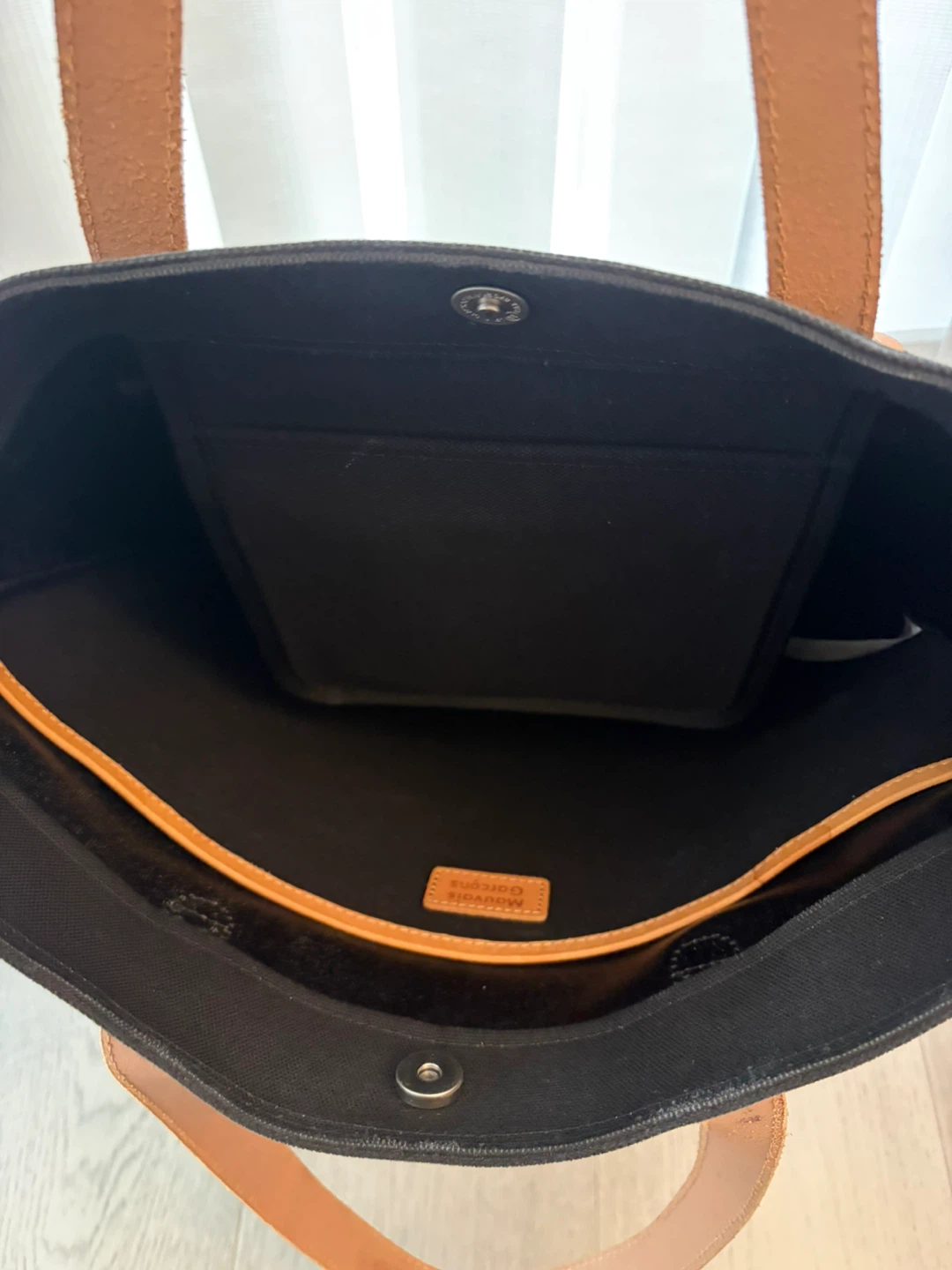 Black Tote Bag with Leather Straps - photo 5