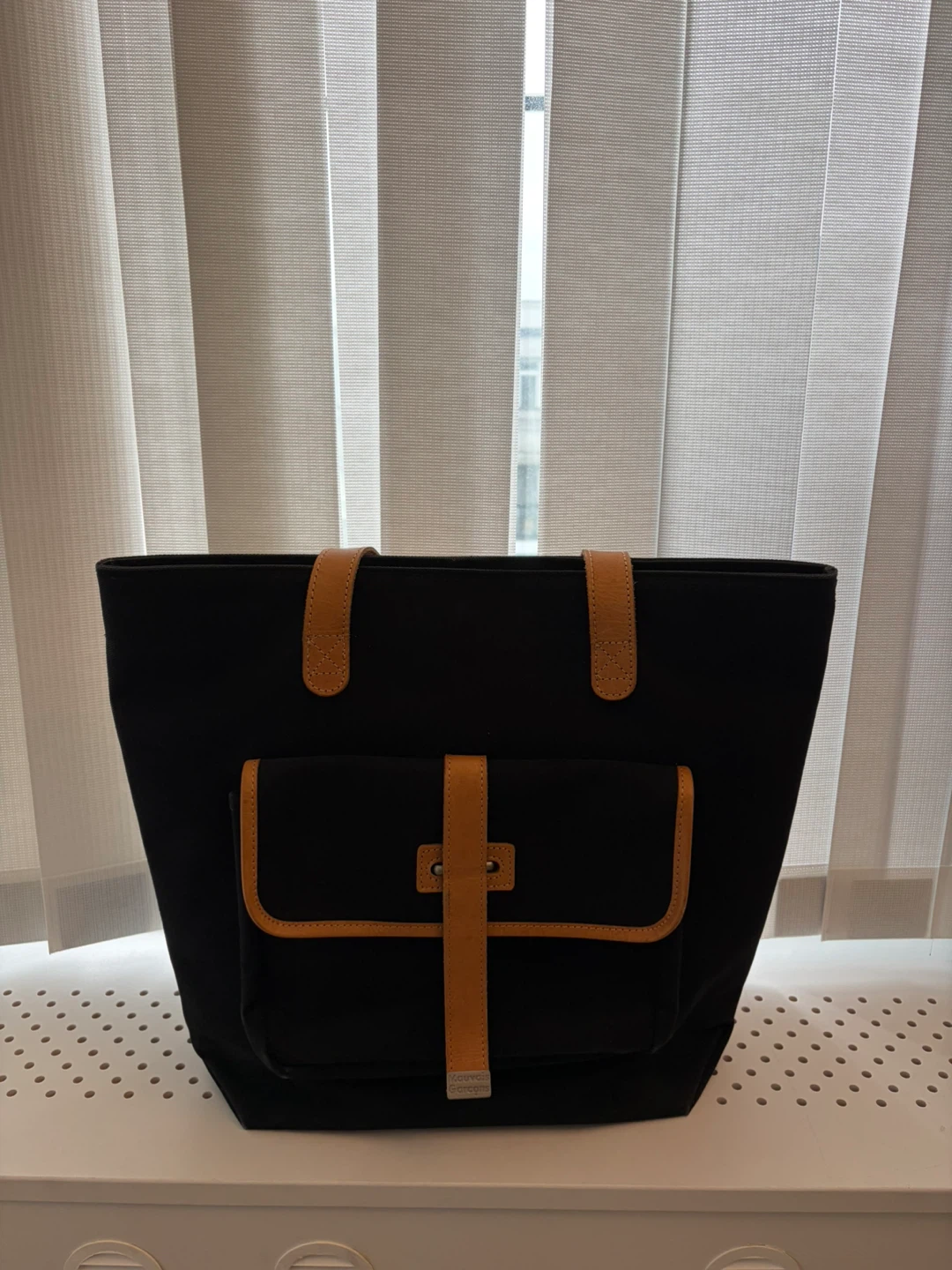 Black Tote Bag with Leather Straps - photo 3
