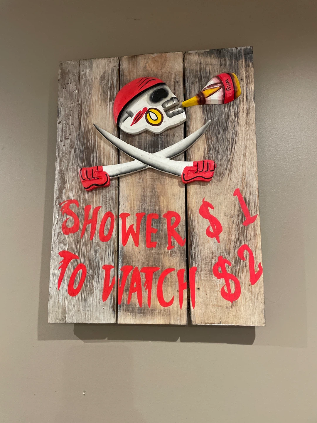 Pirate Skull & Crossbones Wooden Wall Art