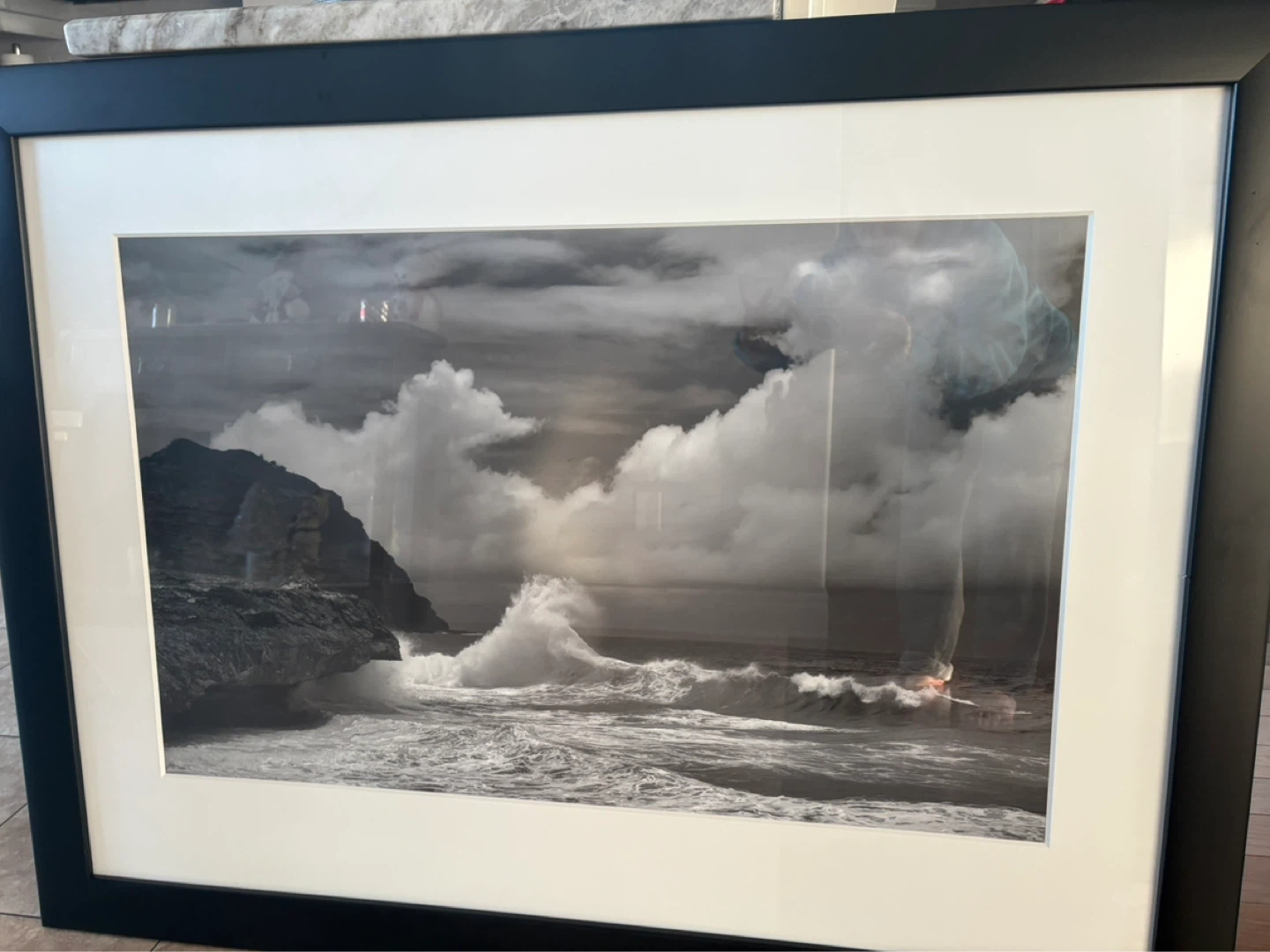 Framed Black and White Seascape Photo - photo 2
