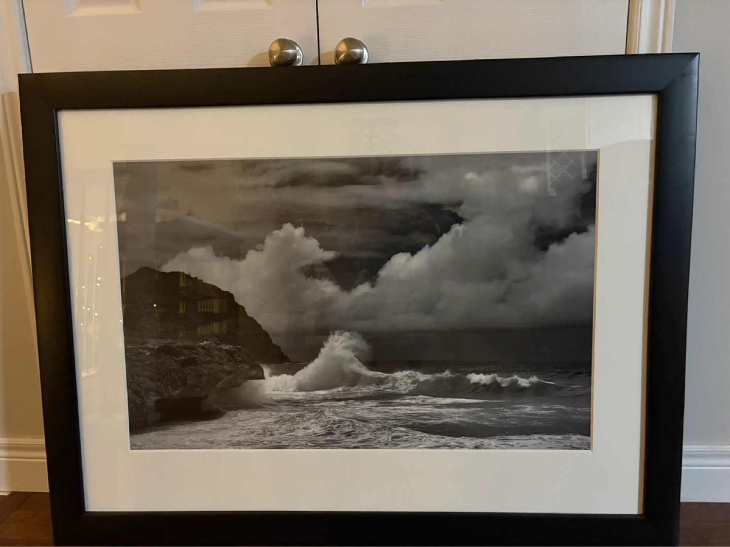 Framed Black and White Seascape Photo