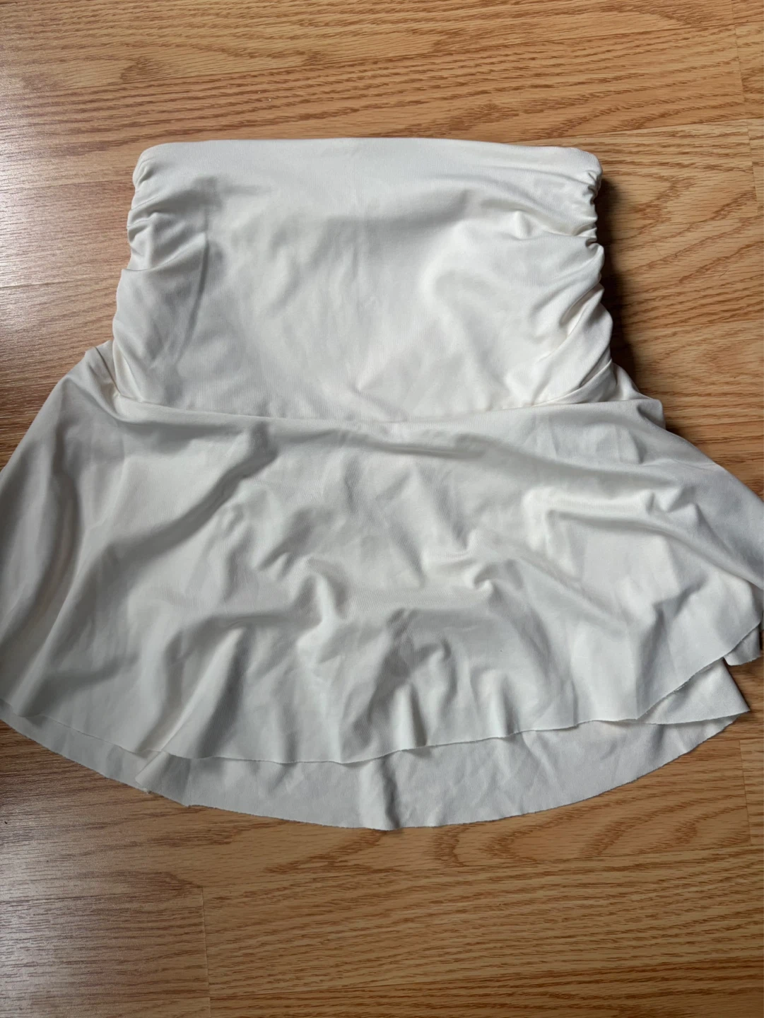 SHEIN White Strapless Ruched Skirt Size XS