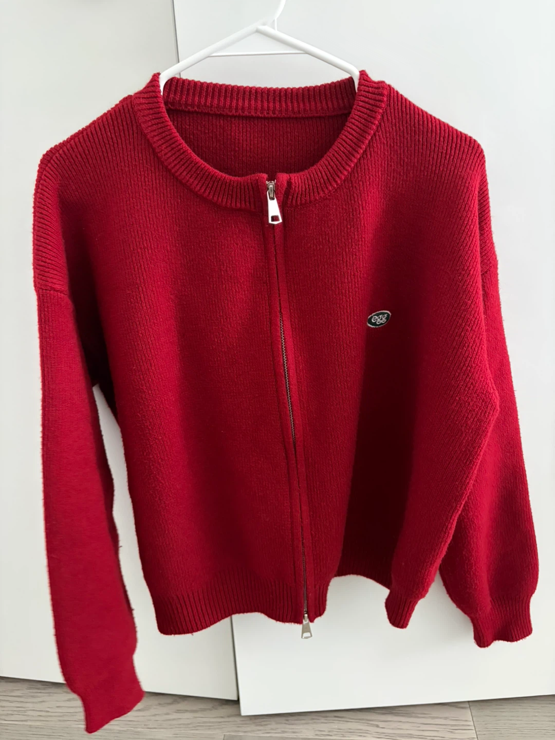 Red Zip-Up Sweater