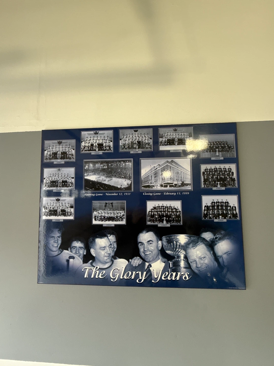 The Glory Years Hockey Team Memorabilia Wall Art