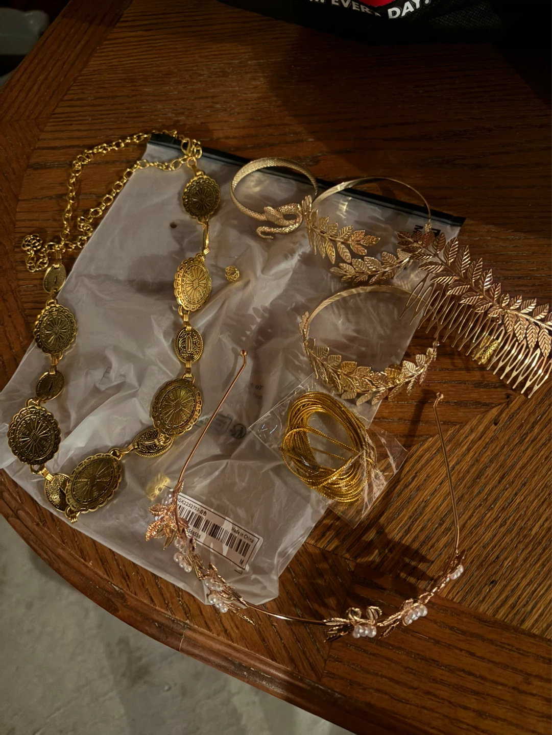 Gold Greek Roman Goddess Costume Jewelry Set