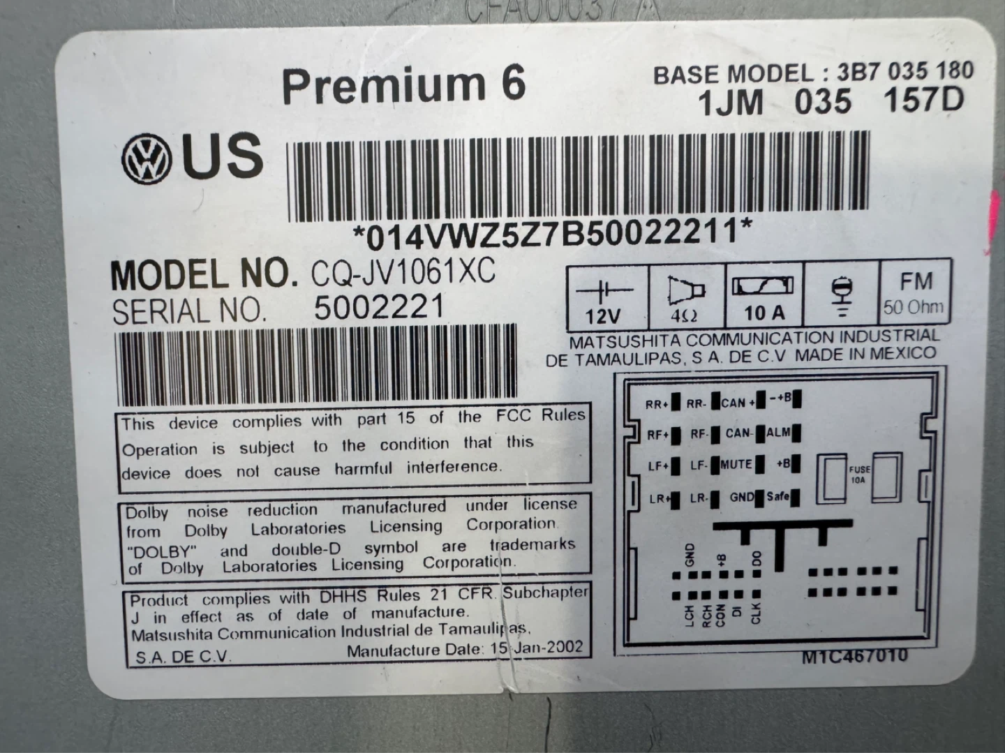 Volkswagen Premium 6 Monsoon Radio - photo 2