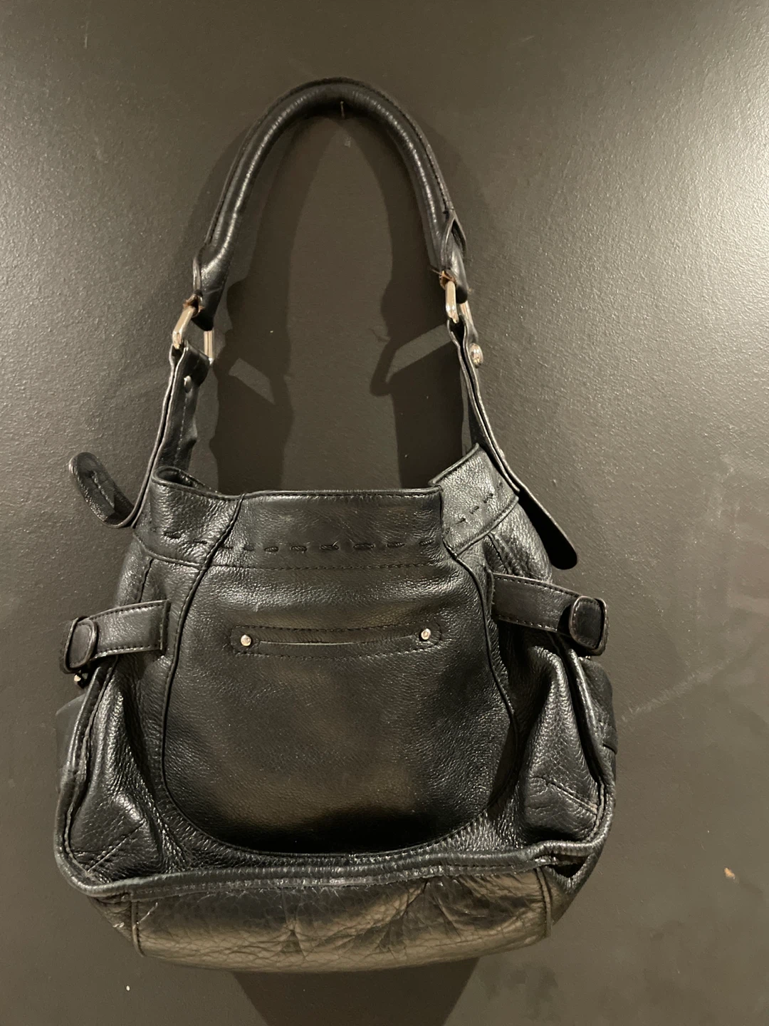 Black Leather Hobo Handbag - photo 3