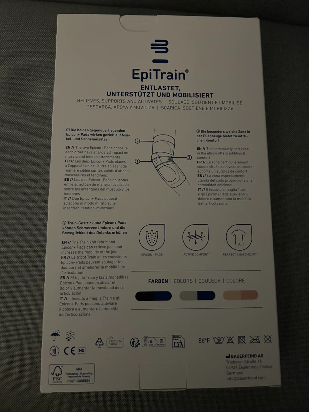 Bauerfeind EpiTrain Elbow Support - Size 1 Titan - photo 2