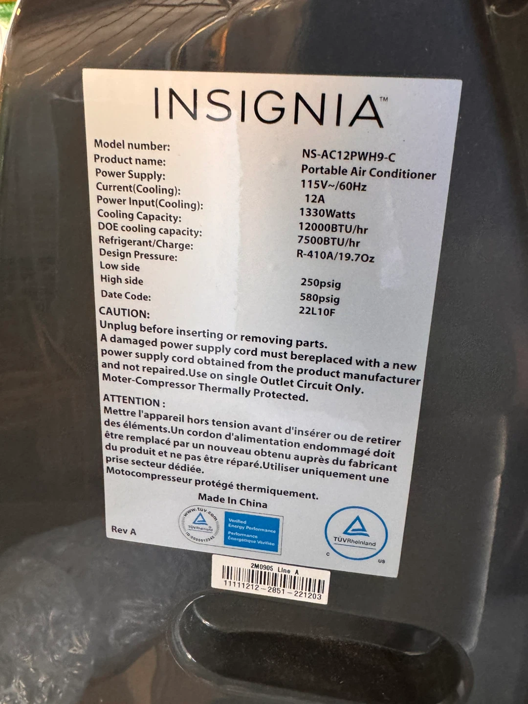 Insignia 12,000 BTU Portable Air Conditioner - photo 2