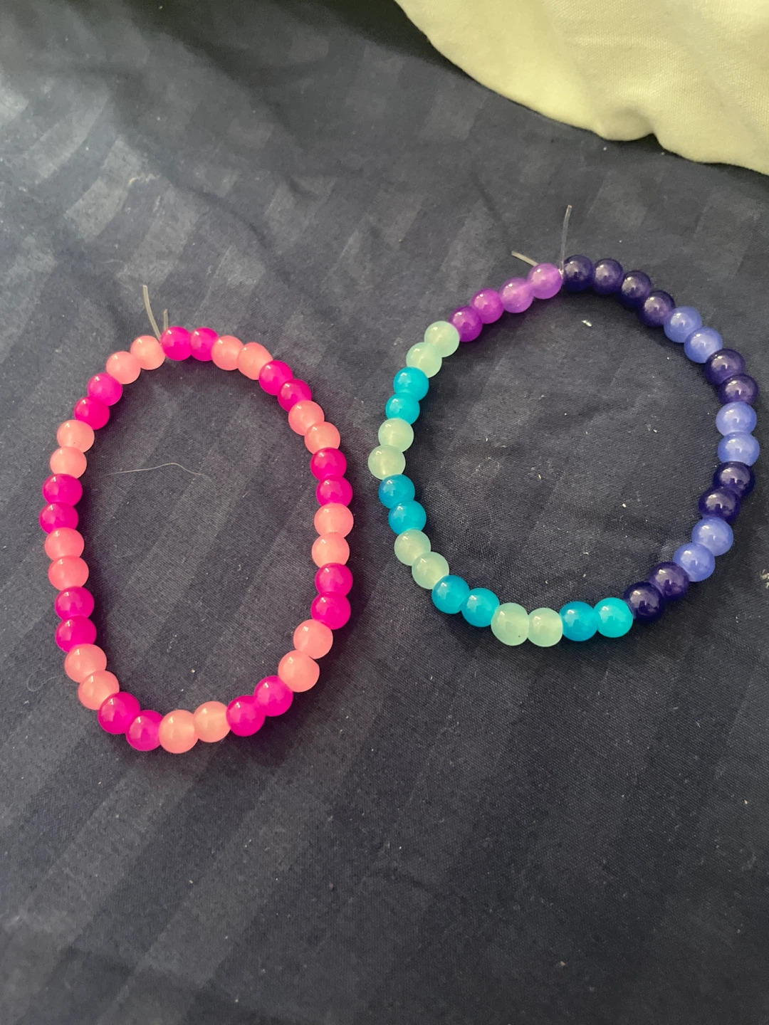 Beaded Bracelets - Pink and Teal/Purple
