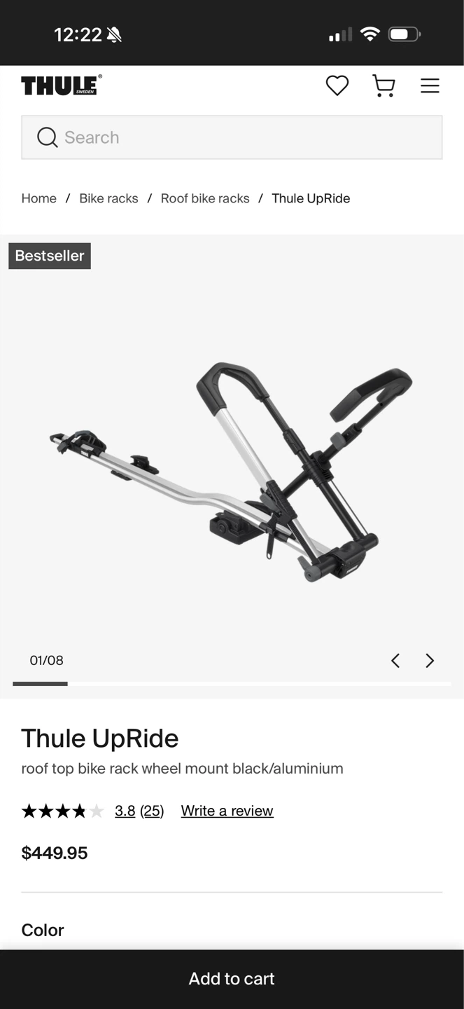 Thule UpRide roof bike rack - photo 3