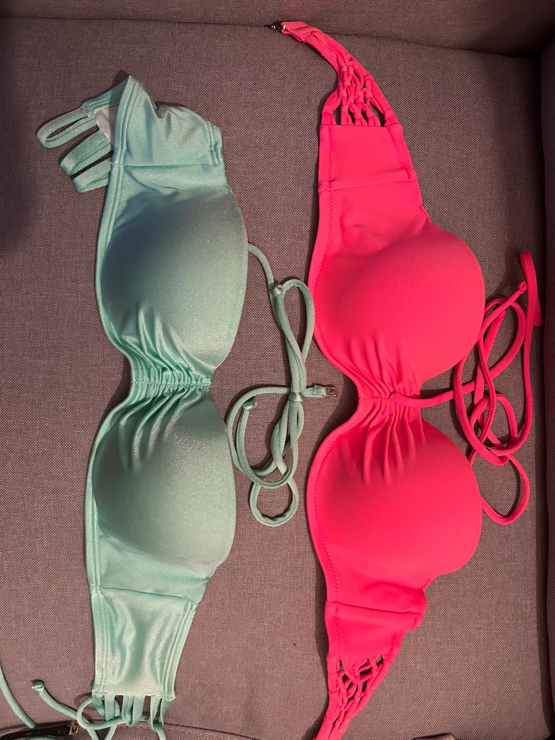 Victoria's Secret Bikini Top Set - Pink & Teal - Size 34 B