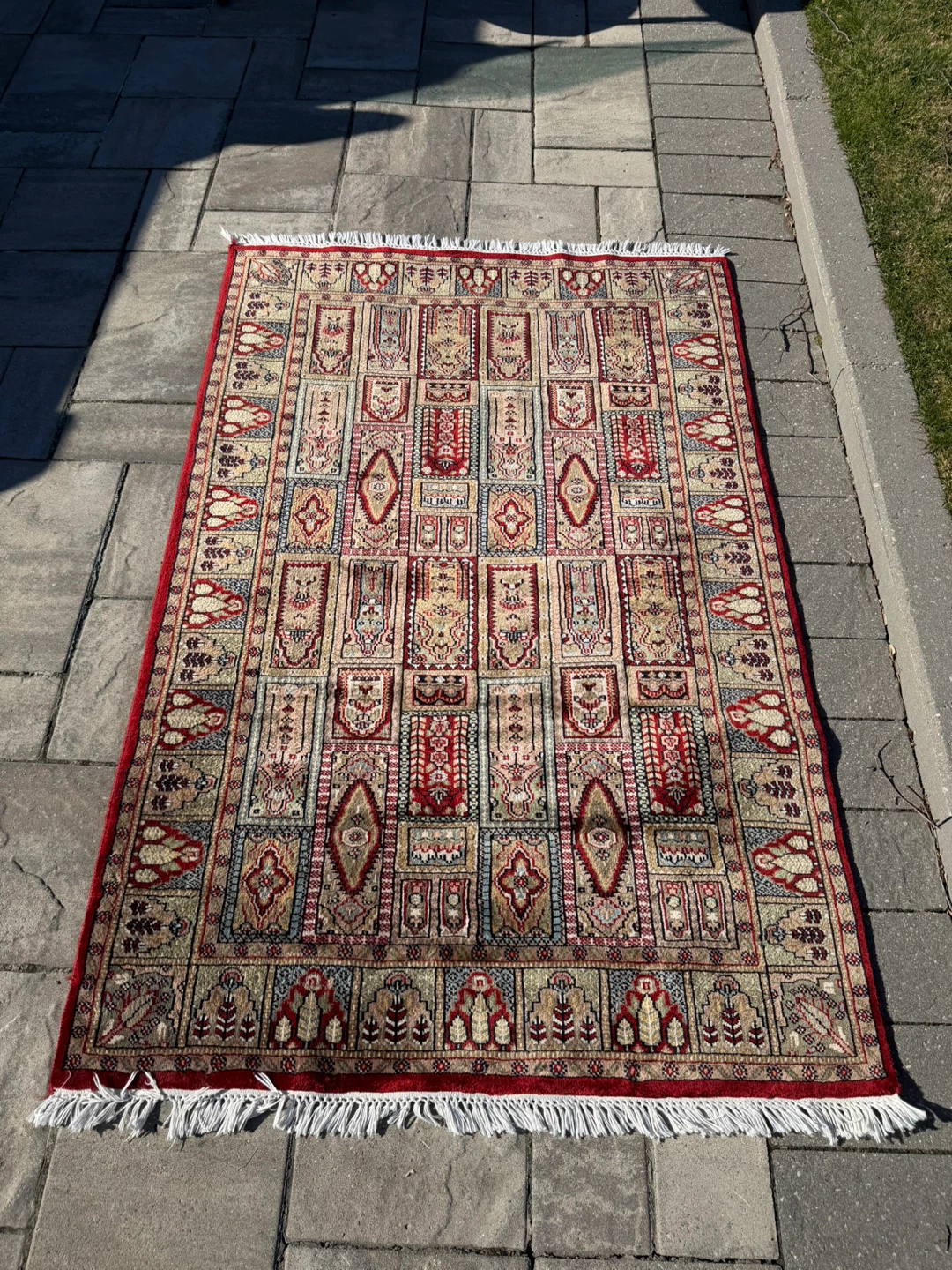 Handmade Tapestry Rug, From India - 4’ by 6’
