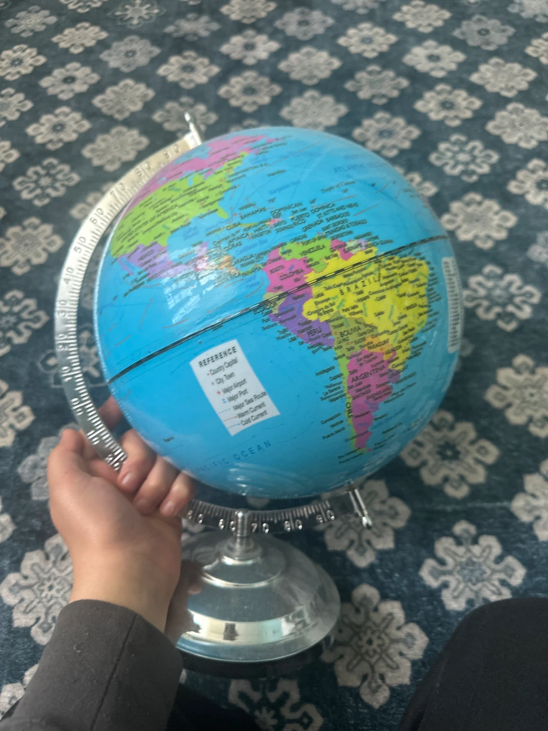 Globe with Latitude and Longitude Markings