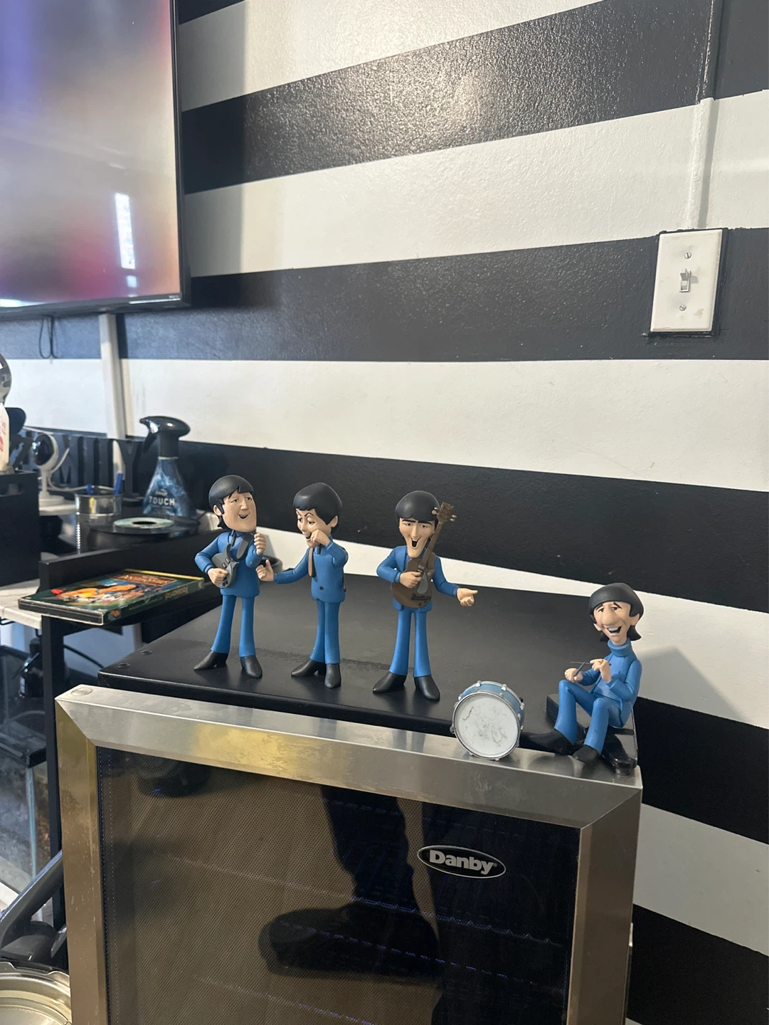 The Beatles 4-Piece Action Figure Set with Drum