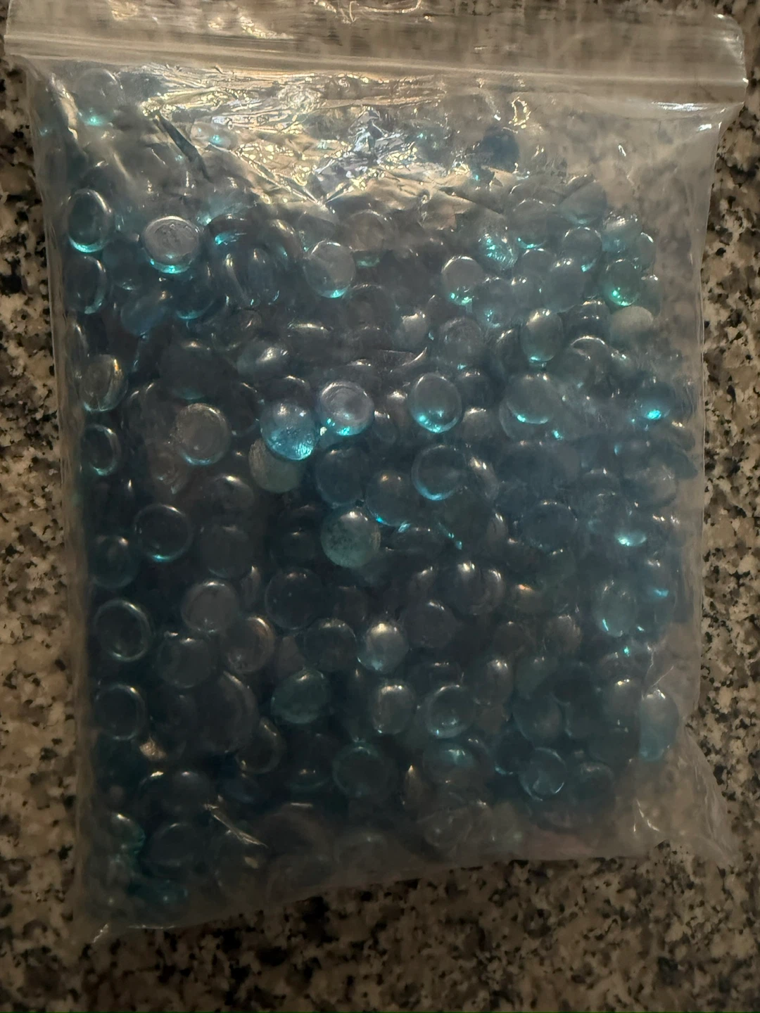 Bag of Blue Glass Gems