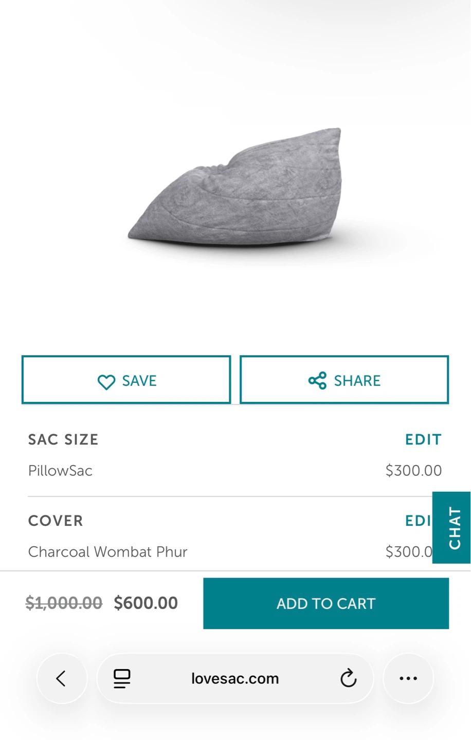 LoveSac PillowSac Bean Bag Chair - photo 4