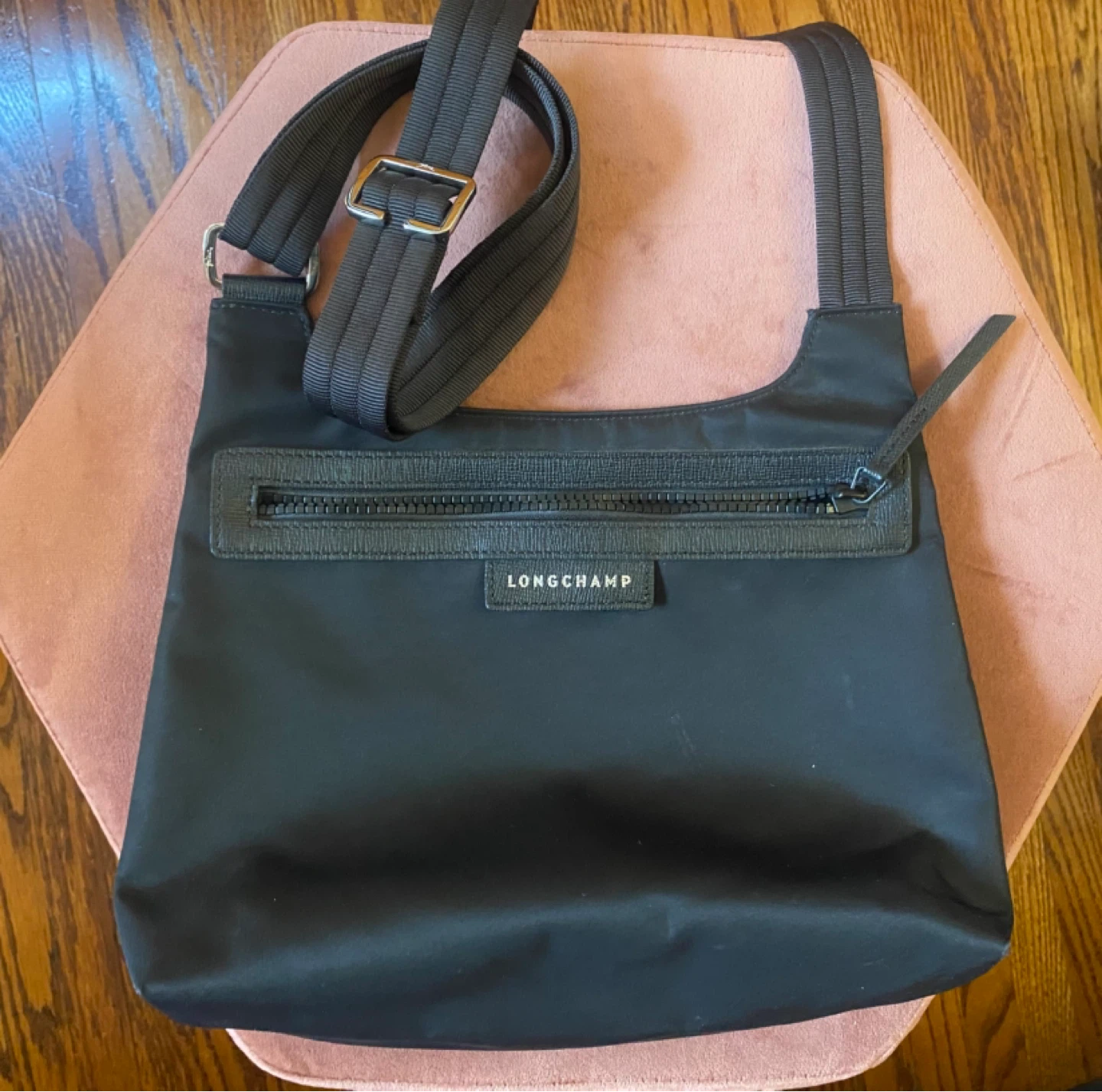 LONGCHAMP Black Nylon Le Pliage NEO Flat Crossbody Handbag