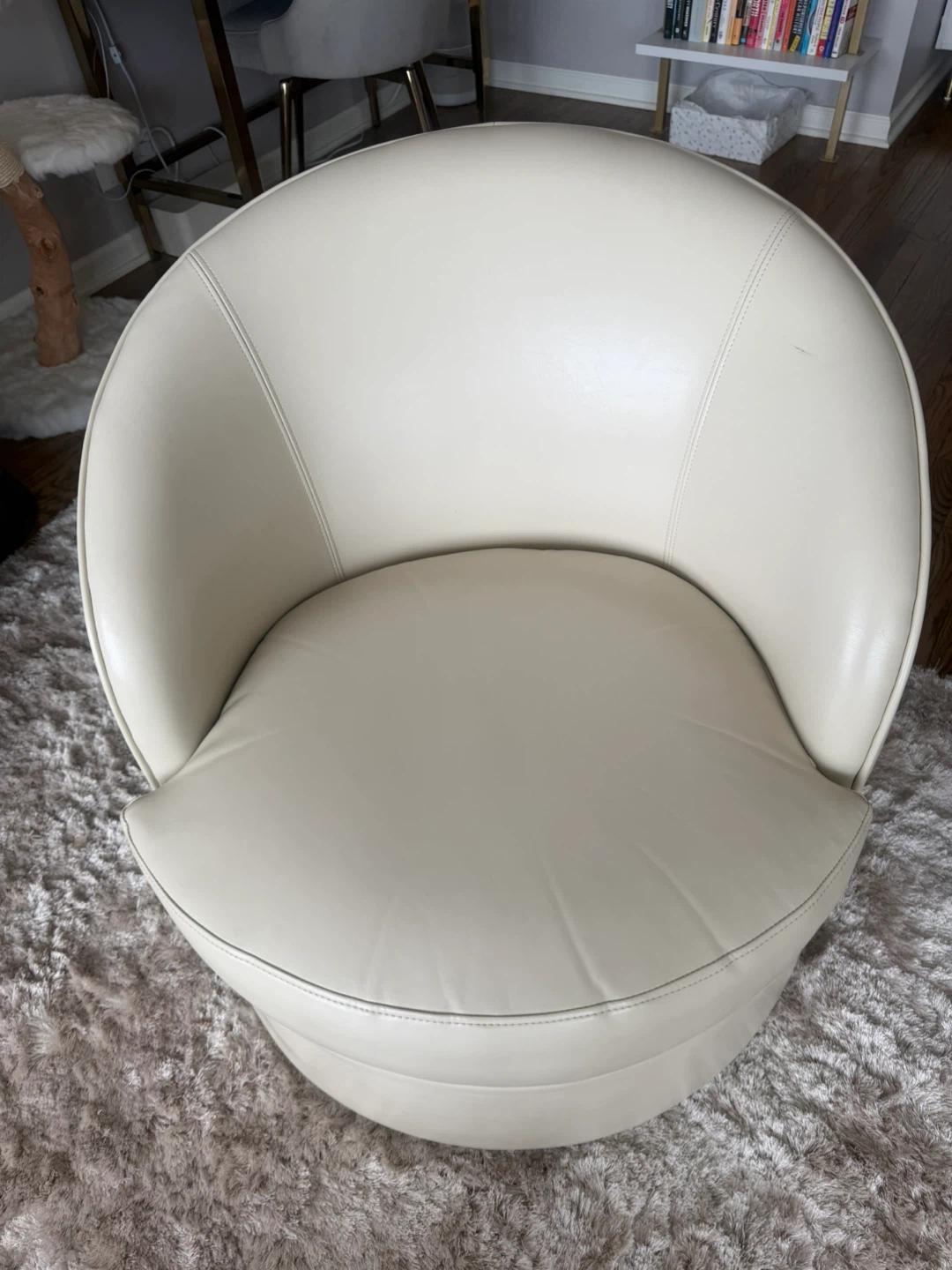 Grandin Road Cream Swivel Armchair - photo 2