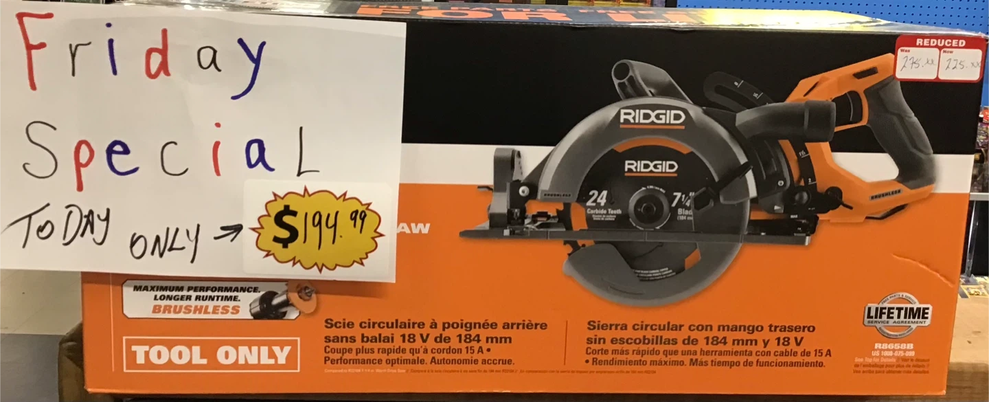 RIDGID 18V Brushless Circular Saw Tool Only