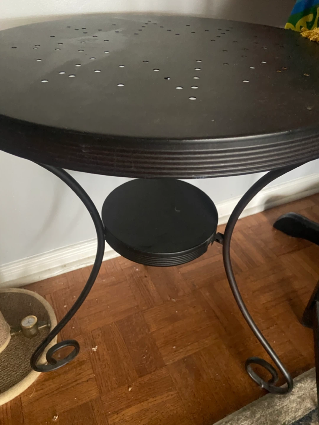 Black Metal Round Patio Table