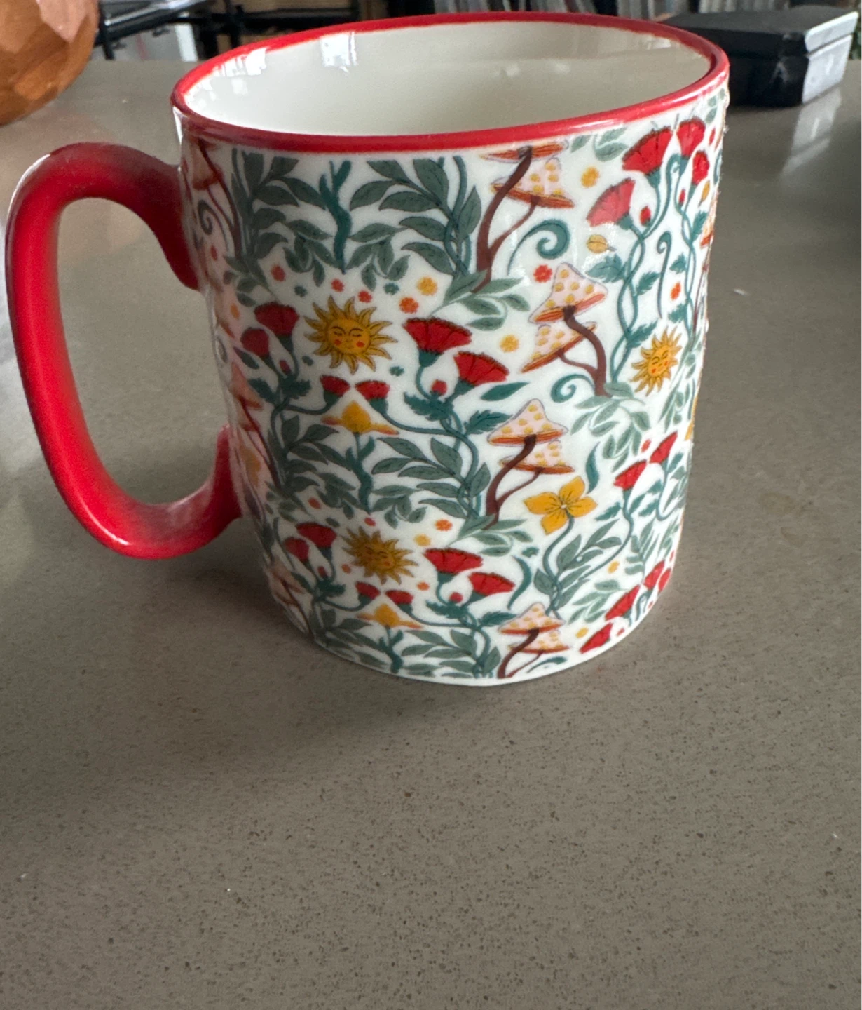 Floral Mushroom Mug