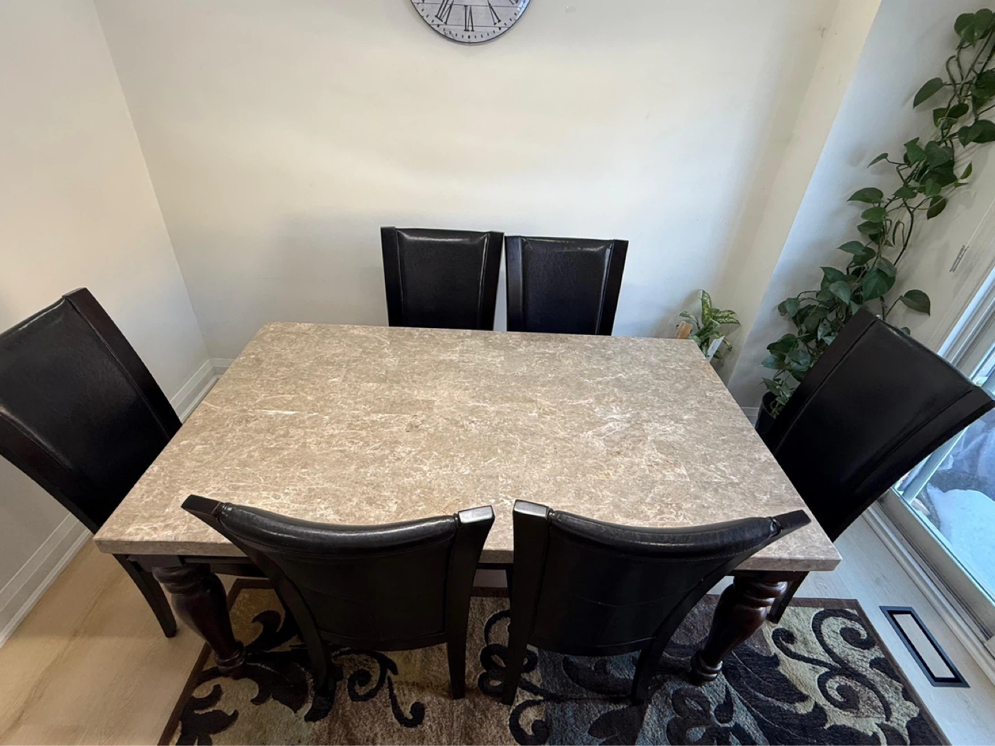 Elegant Marble Top Dining Table Set – Like New - photo 2