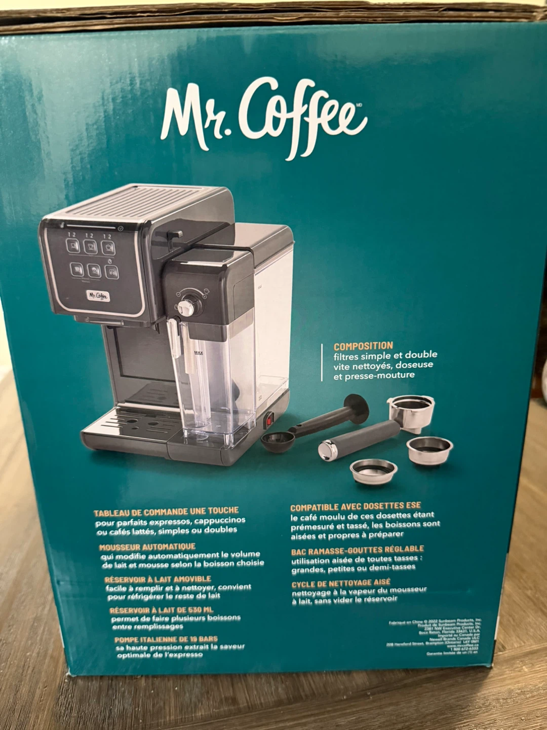 Mr. Coffee One-Touch Espresso Machine with Milk Frother, Grey - photo 2