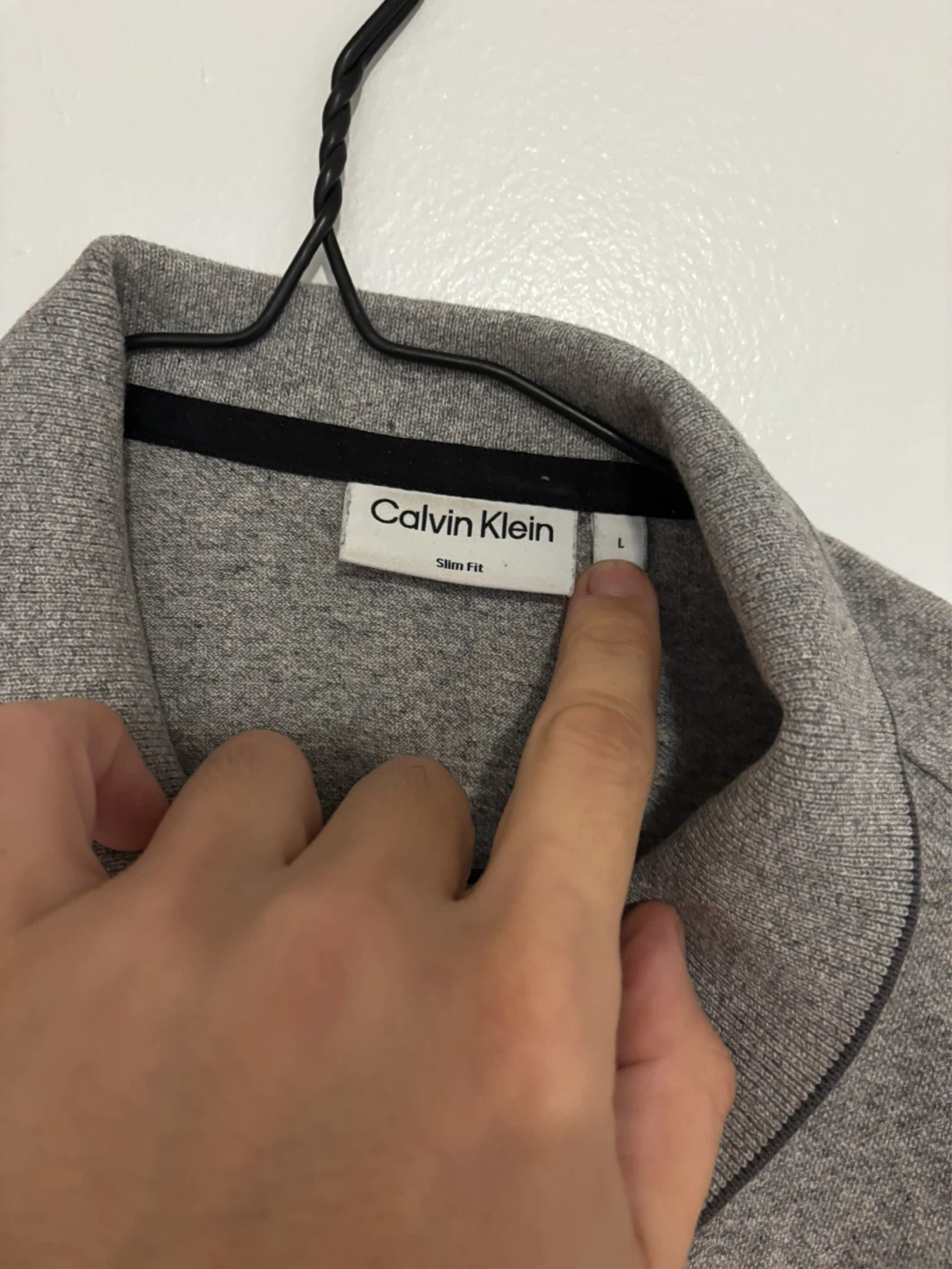 Calvin Klein Slim Fit Long Sleeve Polo Shirt - Grey - Size L - photo 2