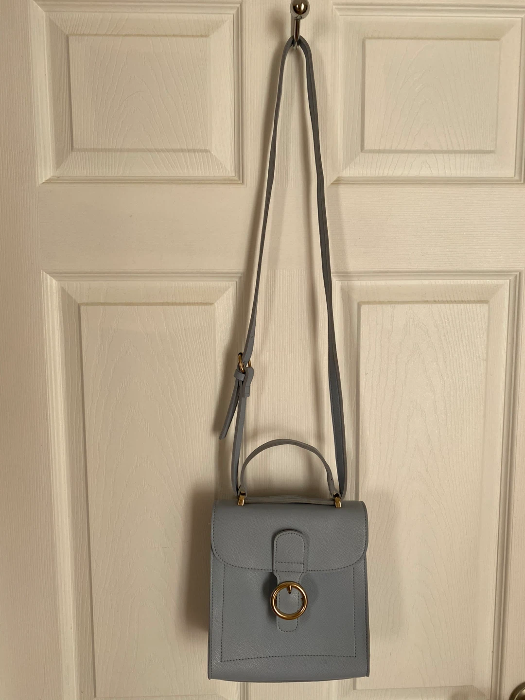 Light Blue Faux Leather crossbody bag - photo 4