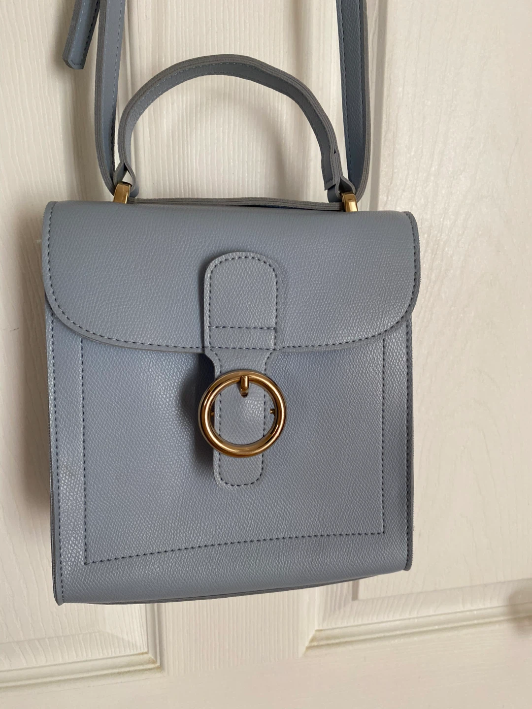 Light Blue Faux Leather crossbody bag