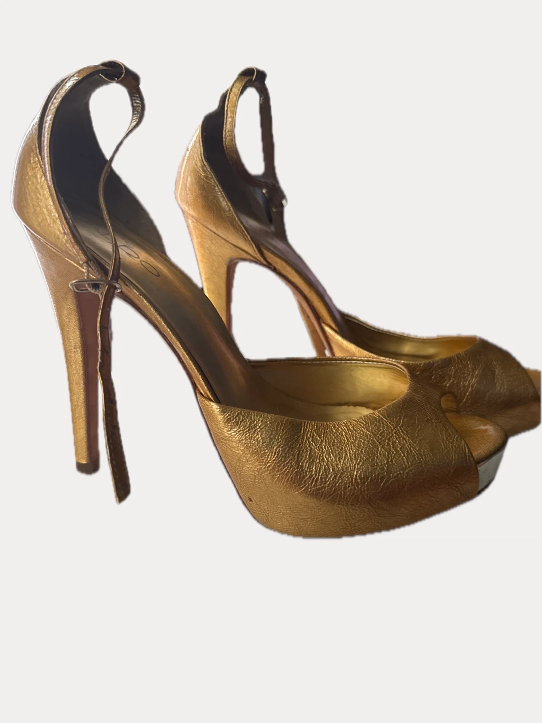 ALDO Gold Peep-Toe Heels - photo 2