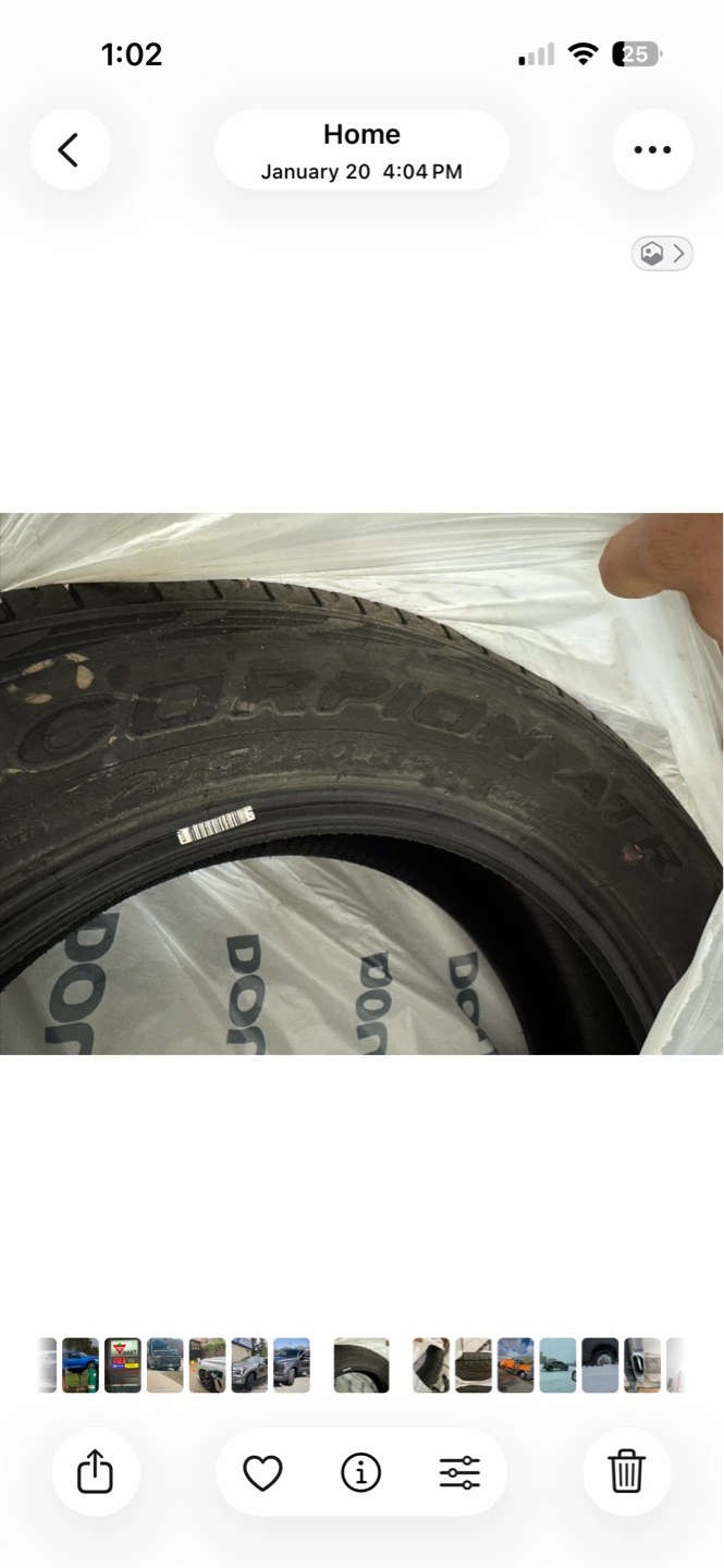 Set of 4 Pirelli Scorpion All Season Tires 275/60 R20 - photo 2