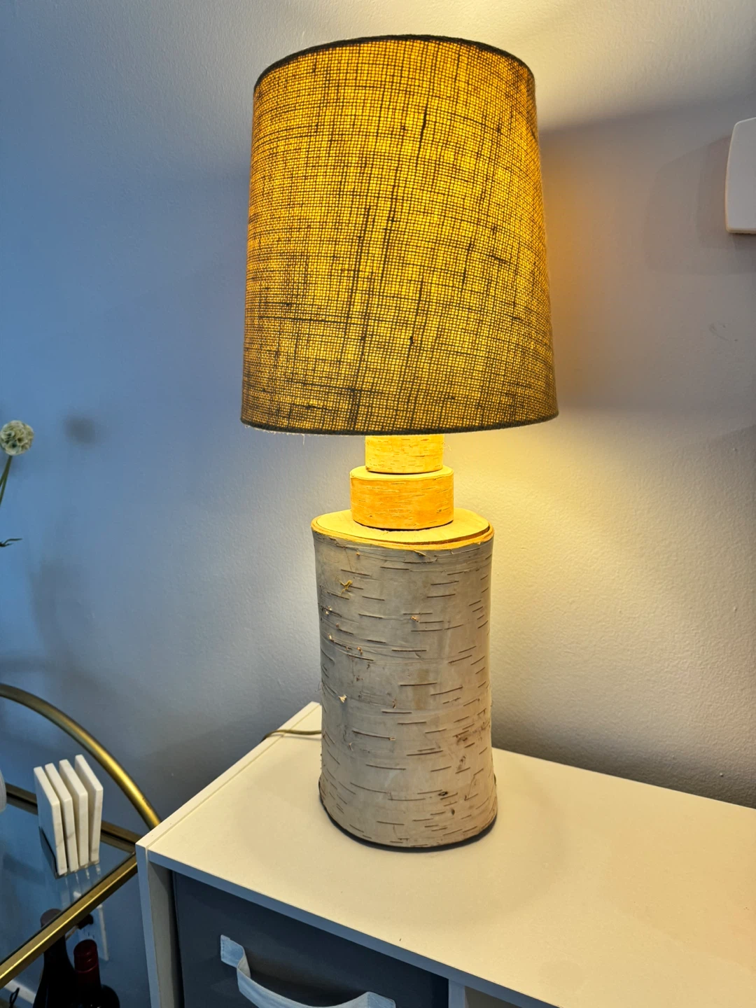 Rustic Tree Bark Table Lamp - photo 2