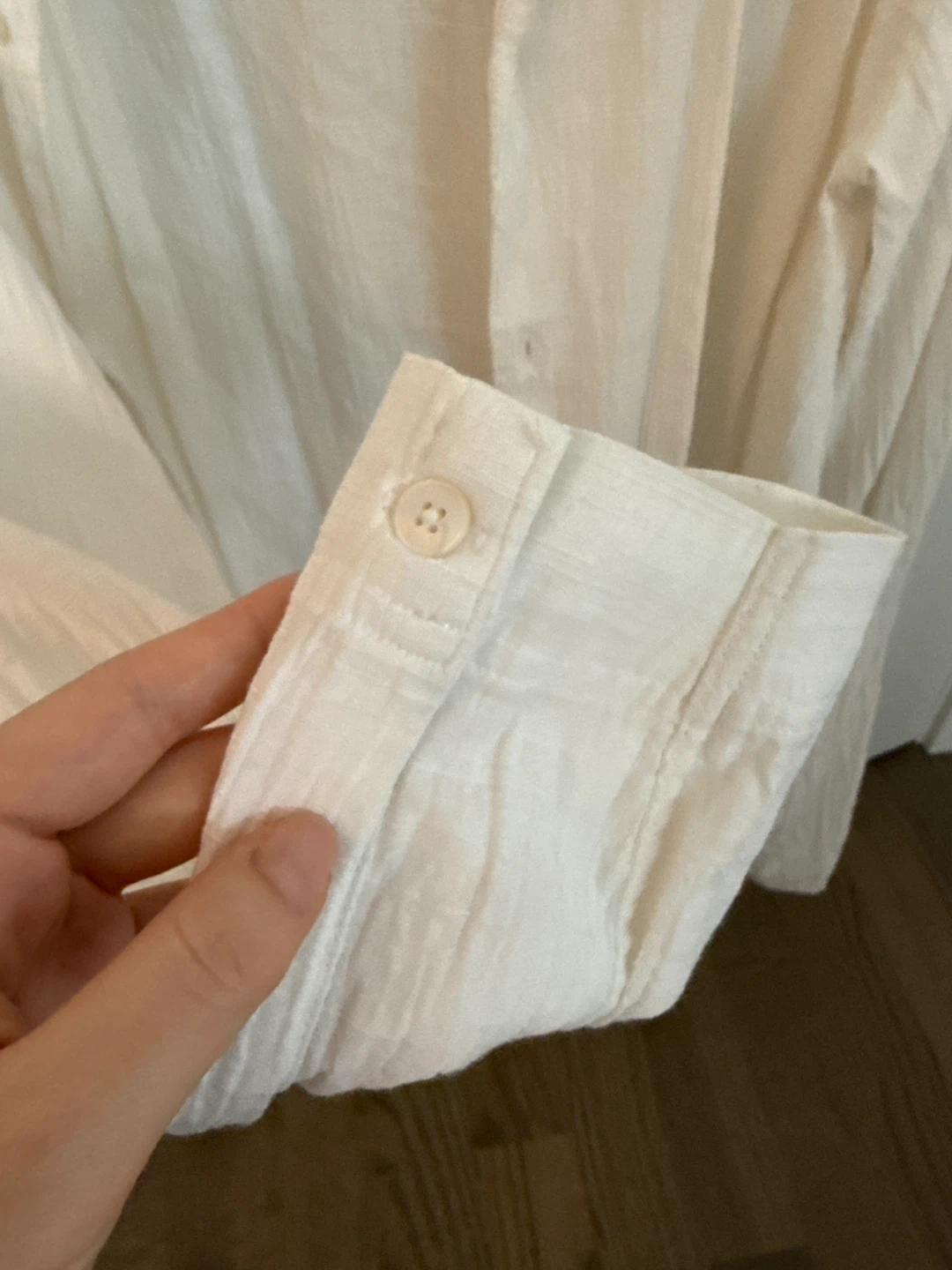 Unisex ZARA Relaxed Fit Shirt - Cream, Size M - photo 4